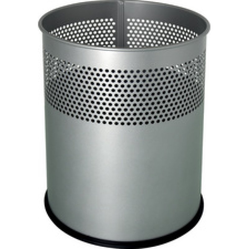 helit Corbeille à papier en acier "the dot", 15 L, argent