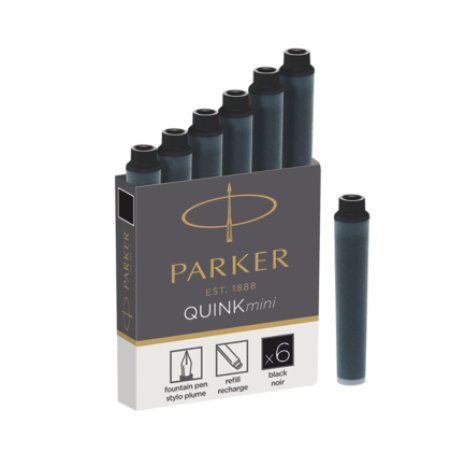 PARKER Cartouches d'encre Mini QUINK, permanent, noir