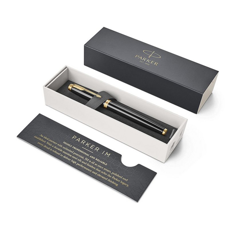 PARKER Stylo roller IM Laque Noire G.T.