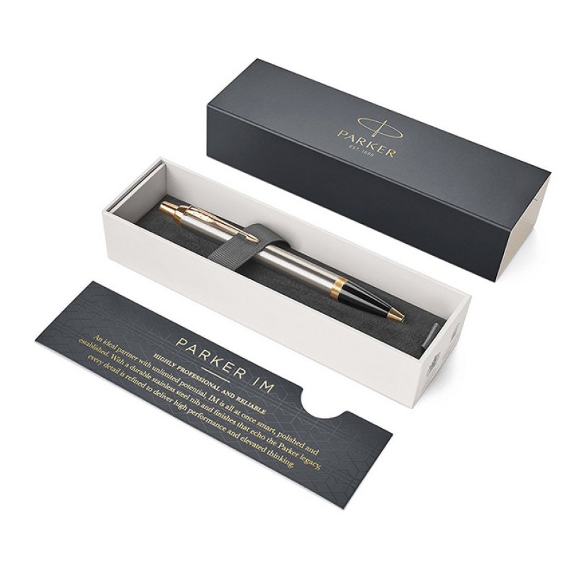 PARKER Stylo à bille rétractable IM Métal Brossé G.T.