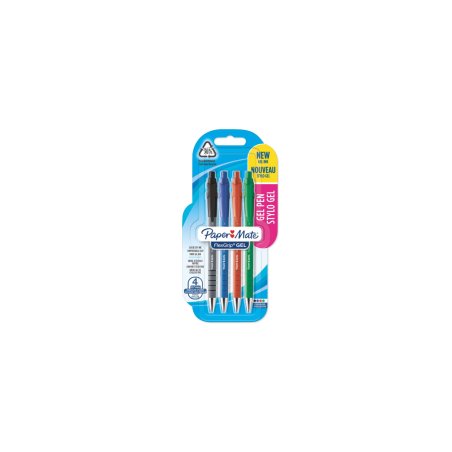 Papermate FlexGrip Gel Stylos rétractables à encre gel Moyen Noir, Bleu, Vert, Rouge 4 pièce(s)
