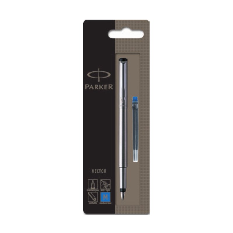 PARKER Stylo plume VECTOR, acier, taille de plume: M