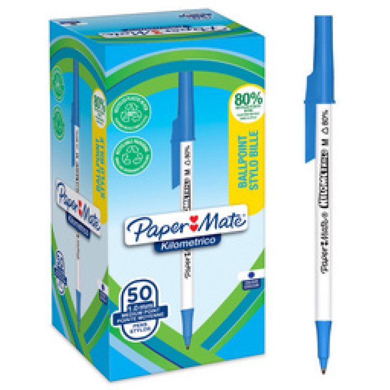 Paper:Mate Stylo à bille Kilometrico, boîte de 50, noir