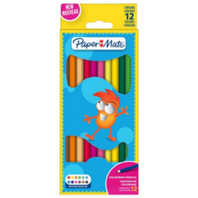 Paper:Mate Crayons de couleur Kids Colouring, blister de 12