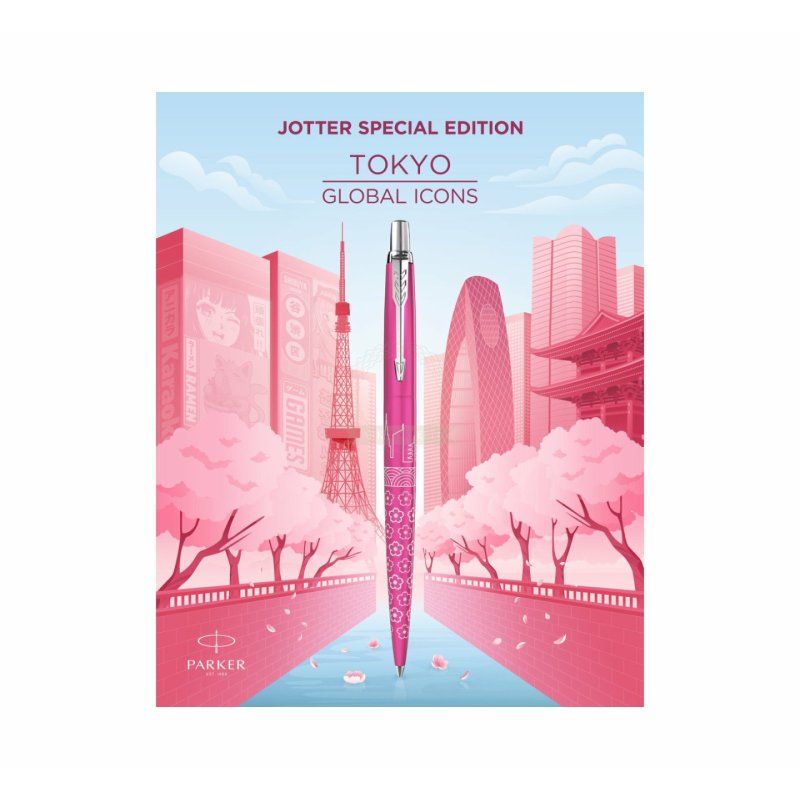 PARKER Stylo à bille JOTTER Tokyo, rose métallique