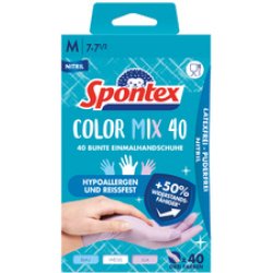 Spontex Gant en nitrile Colormix, taille: L, assorti