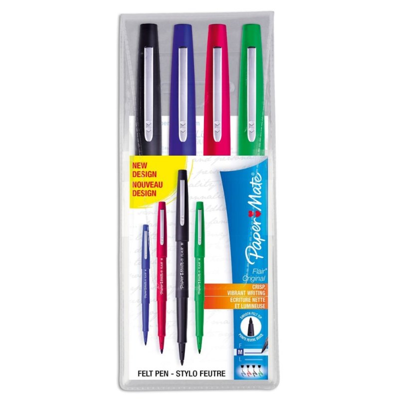 Papermate Flair stylo-feutre Moyen Couleurs assorties 4 pièce(s)