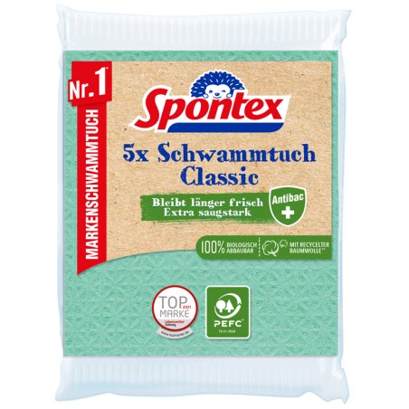 Spontex Chiffon-éponge Classic, pack de 5