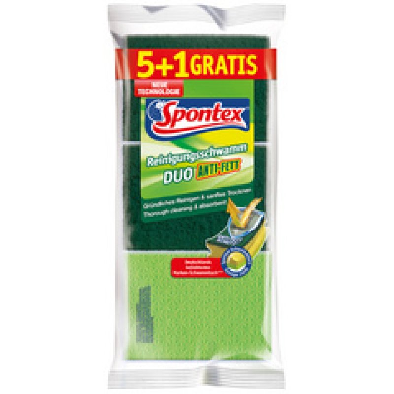 Spontex Éponge Duo Anti-Gras, 5 1 GRATUIT