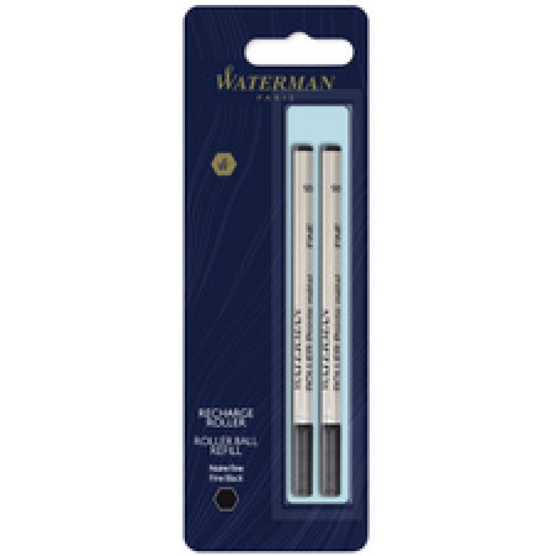 WATERMAN Recharge pour stylo roller, blister de 2, noir