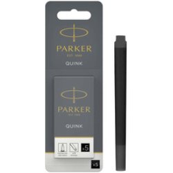 PARKER Cartouche d'encre longue QUINK, en blister, bleu noir