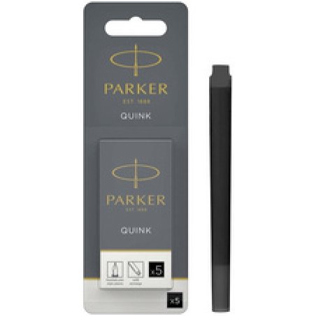 PARKER Cartouche d'encre longue QUINK, en blister, bleu noir