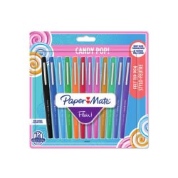 Papermate Flair Candy Pop Stylos à encre gel avec bouchon Moyen Multicolore 12 pièce(s)