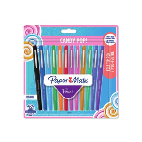 Papermate Flair Candy Pop Stylos à encre gel avec bouchon Moyen Multicolore 12 pièce(s)