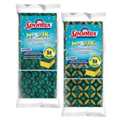 Spontex Éponge Mosaik, pack de 3, assorti
