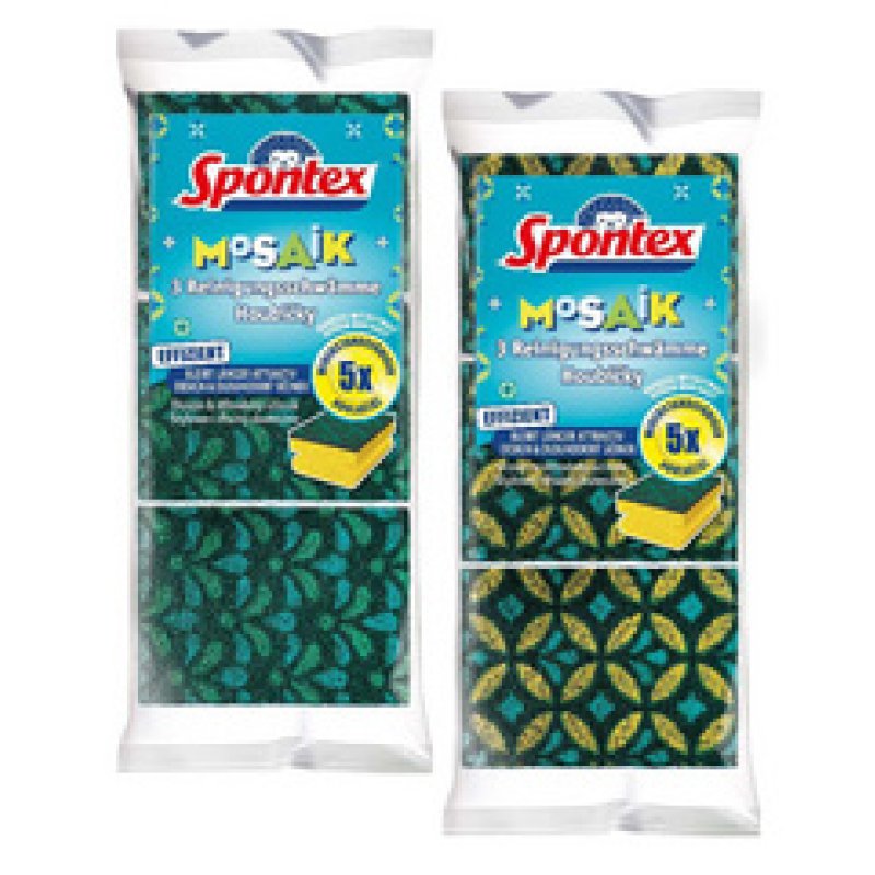 Spontex Éponge Mosaik, pack de 3, assorti