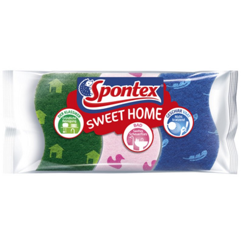 Spontex Set d'éponges Sweet Home, pack de 3
