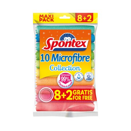 Spontex 19780028 Chiffon de nettoyage Microfibre Multicolore 10 pièce(s)