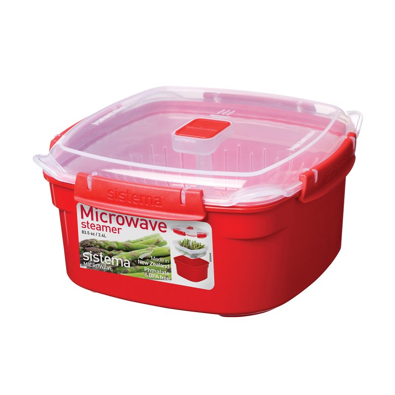 Sistema Boîte pour micro-ondes MEDIUM STEAMER, 2,4 l, rouge