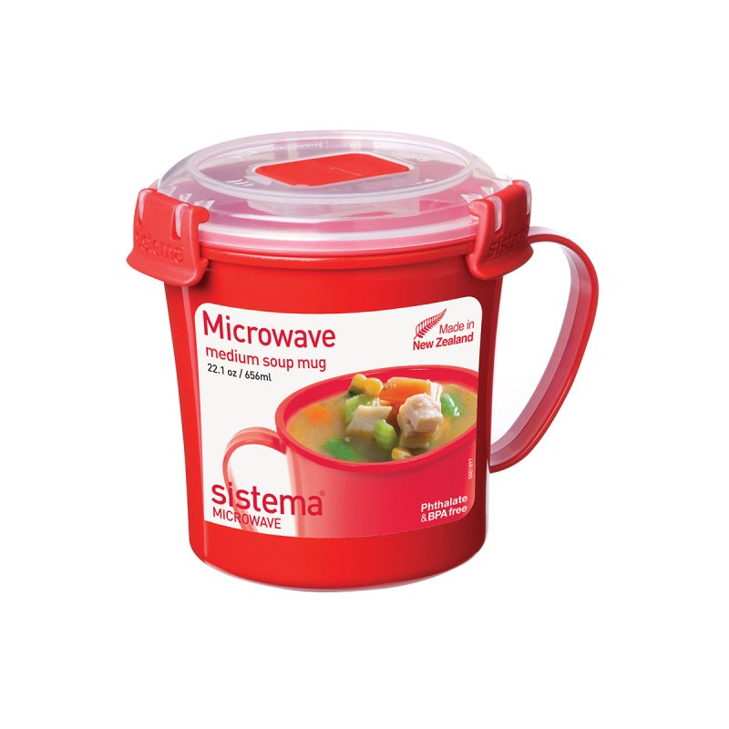 Sistema Boîte pour micro-ondes MEDIUM SOUP MUG, 650ml, rouge