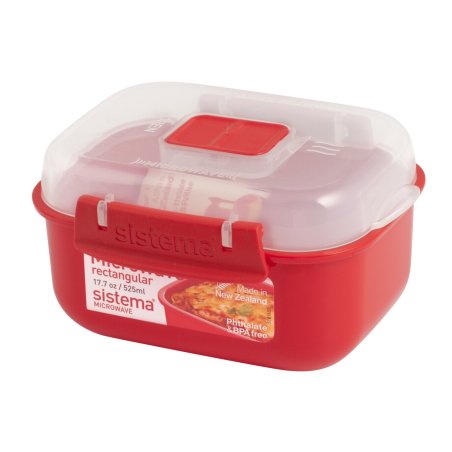 Sistema Boîte pour micro-ondes RECTANGULAR, 525 ml, rouge