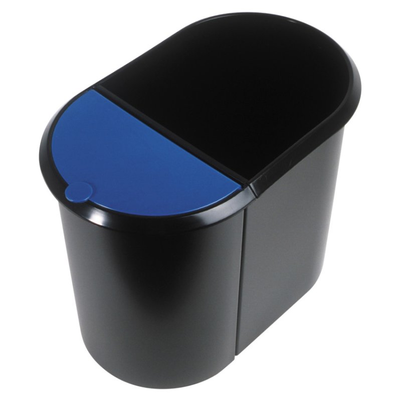 Helit H6103993 waste container Oval Plastic Black, Blue