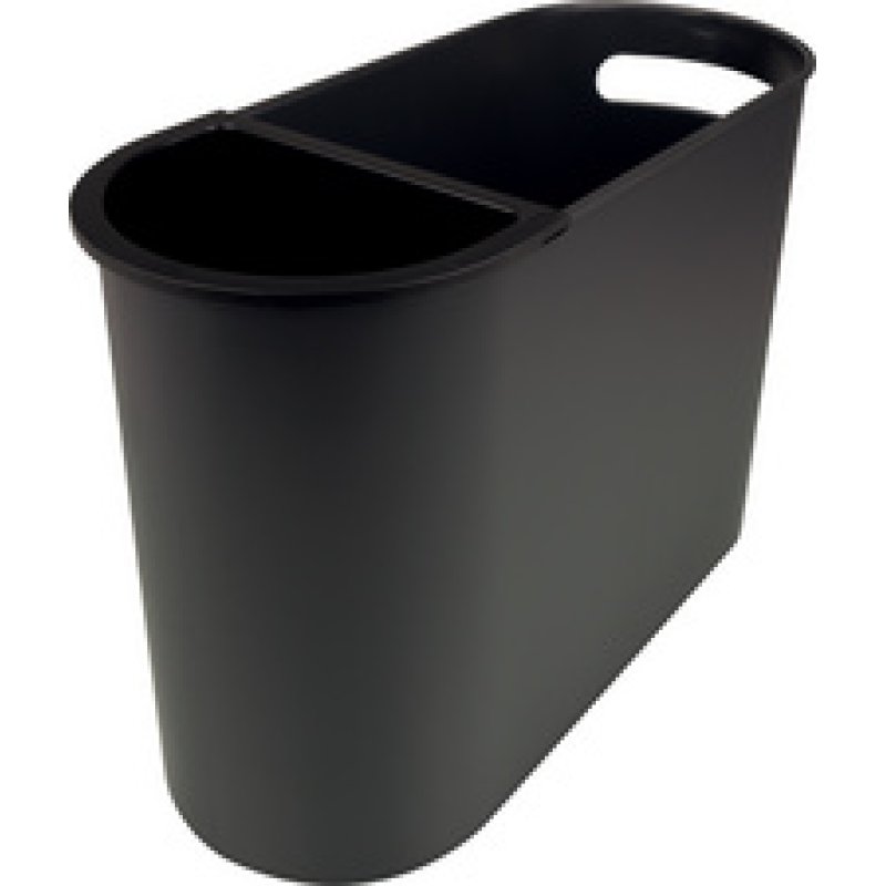 helit Corbeille à papier "the oval", 22 litres, PS, noir