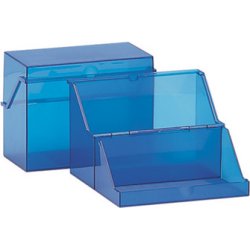 helit Petite boîte à fiches, translucide, bleu