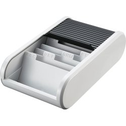 Helit H6218098 rangement de cartes de visites Plastique Noir, Gris