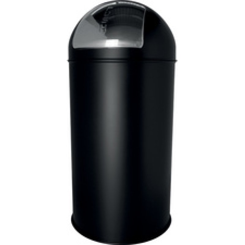 helit Poubelle en métal "the dome", 30 litres, noir