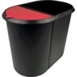 helit Corbeille à papier "the double", ovale, PE, noir