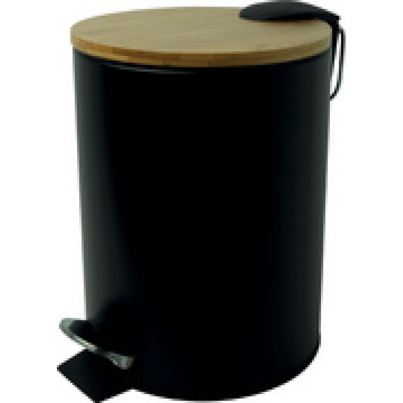 helit Poubelle à pédale "the bamboo", 3 litres, blanc