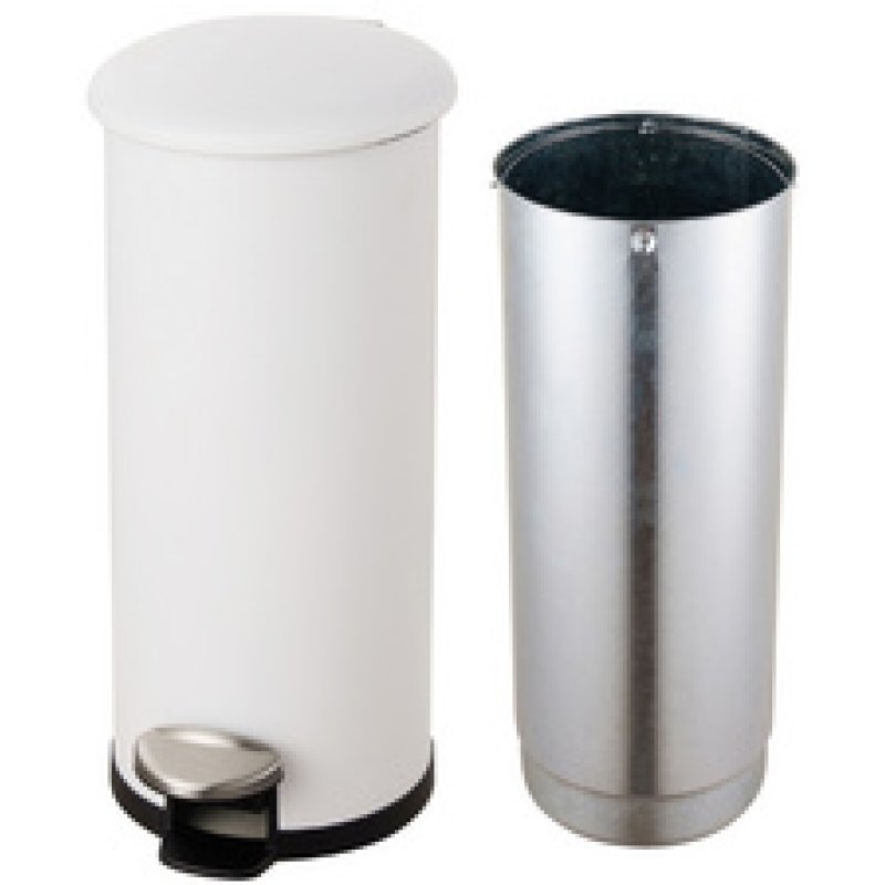 helit Poubelle à pédale "the zinc", 20 litres, blanc