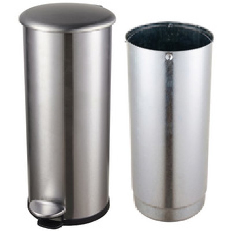 helit Poubelle à pédale "the zinc", 30 litres, argent