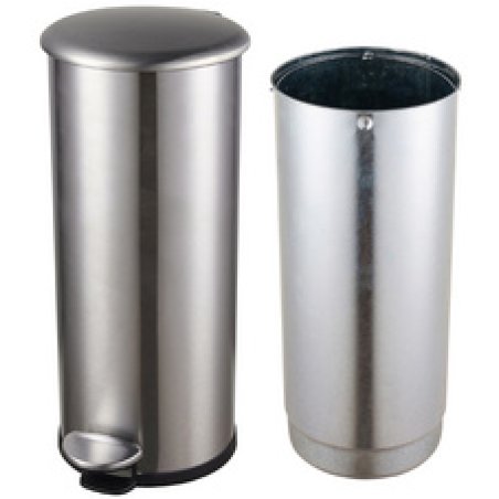 helit Poubelle à pédale "the zinc", 30 litres, argent