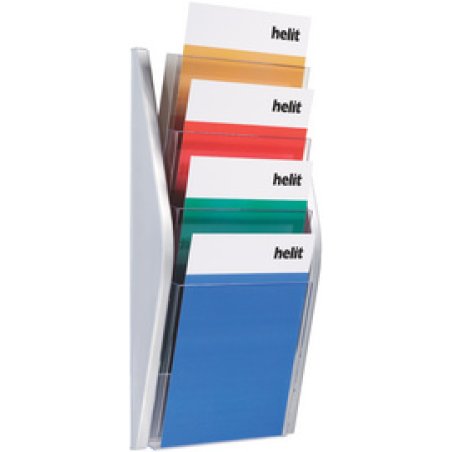 helit Porte-brochures mural "the arc", A4 portrait, argent