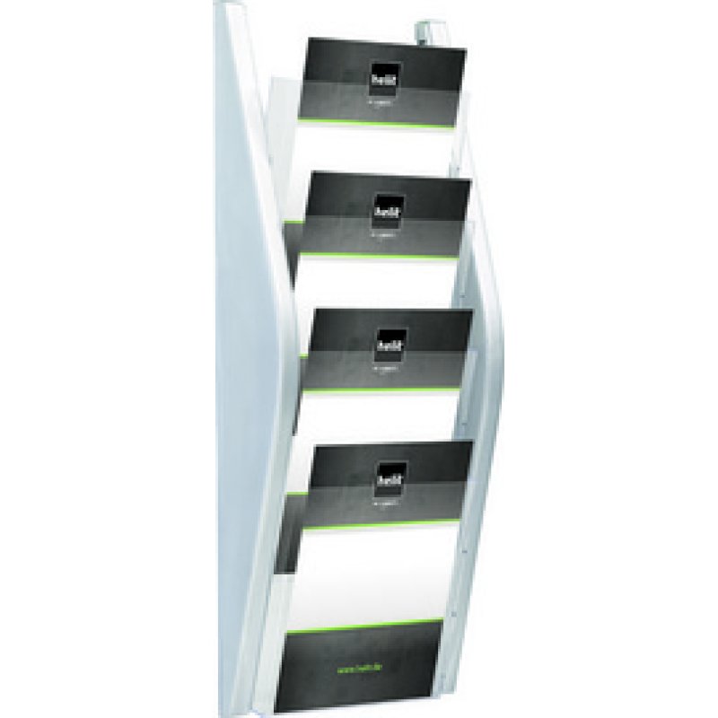 helit Porte-brochures mural "the arc", A5 portrait, argent