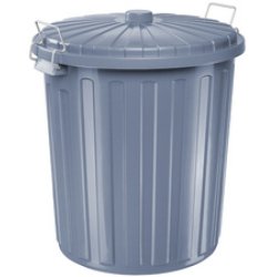 helit Poubelle "the big boy" avec couvercle, gris, 55 litres