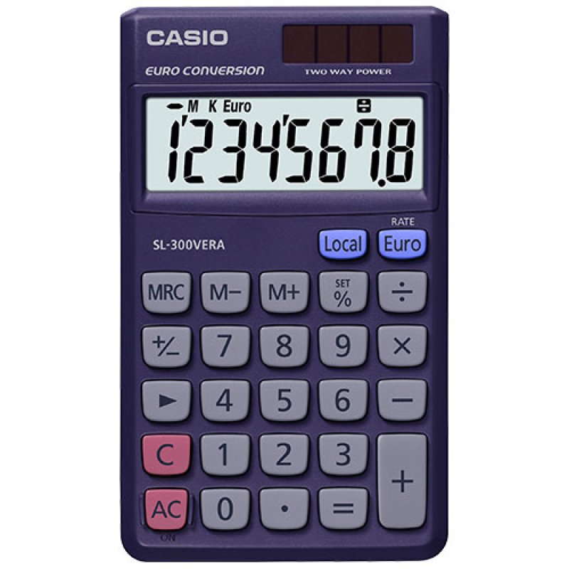 CASIO Calculatrice de poche SL-300 VERA, solaire / à pile