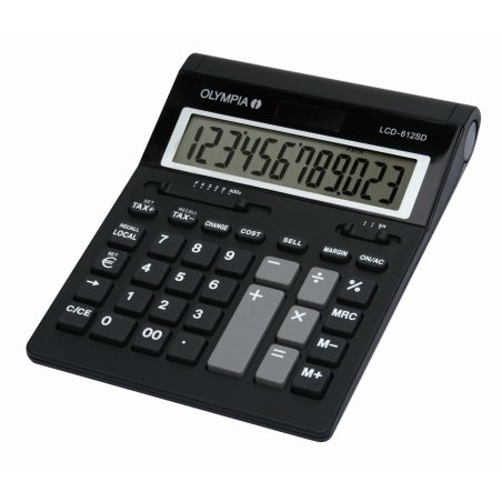 Olympia LCD 612 SD calculatrice Bureau Calculatrice basique Noir