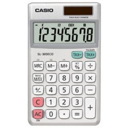 CASIO calculatrice SL-305 ECO, fonctionnement par pile ou
