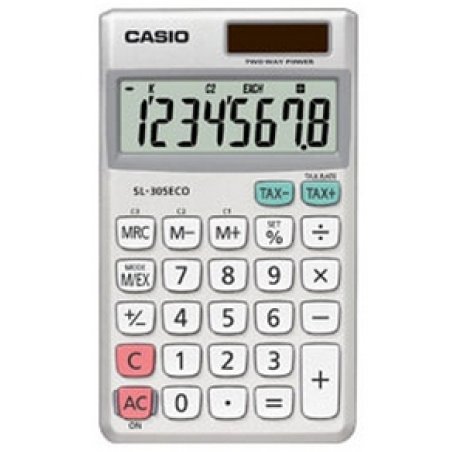 CASIO calculatrice SL-305 ECO, fonctionnement par pile ou