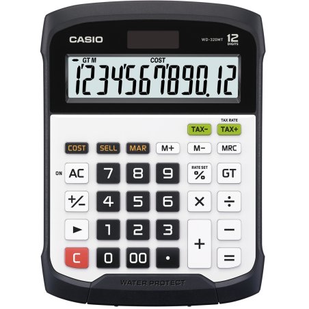 CASIO Calculatrice de bureau WD-320 MT, solaire / pile