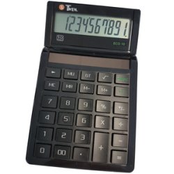 TWEN Calculatrice de bureau ECO 10, écran LCD à 10 chiffres,
