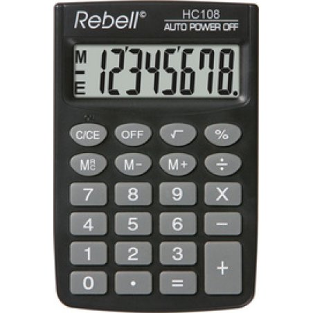 Rebell Calculatrice de poche HC 108, noir