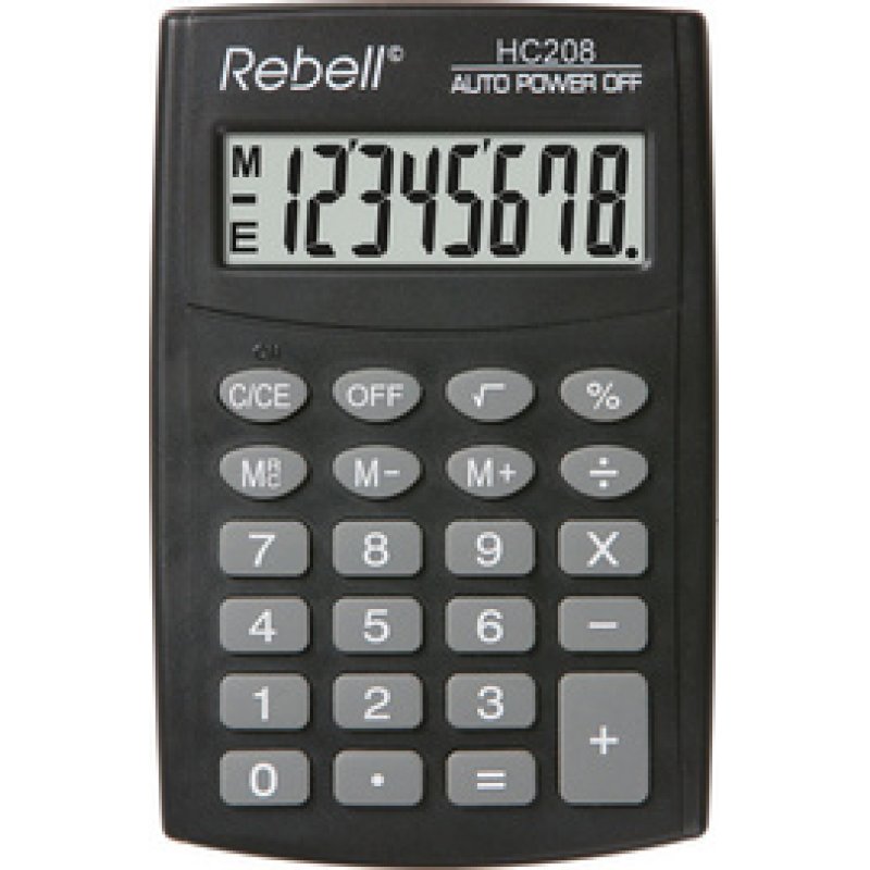 Rebell Calculatrice de poche HC 208, noir