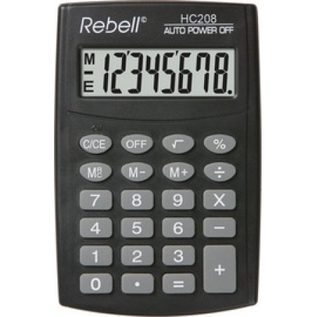 Rebell Calculatrice de poche HC 208, noir