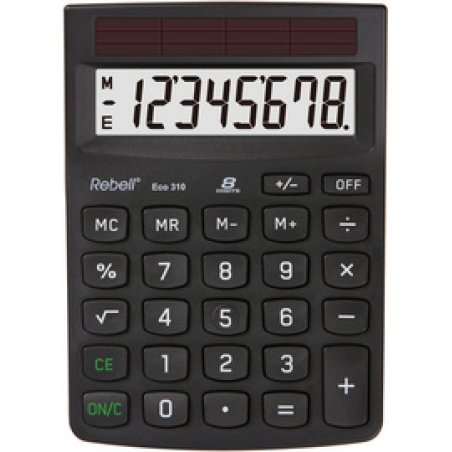 Rebell Calculatrice de bureau écologique Eco 310, noir