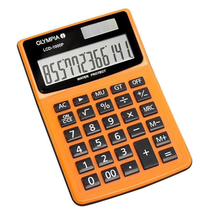 OLYMPIA Calculatrice de bureau LCD 1000P, solaire/pile