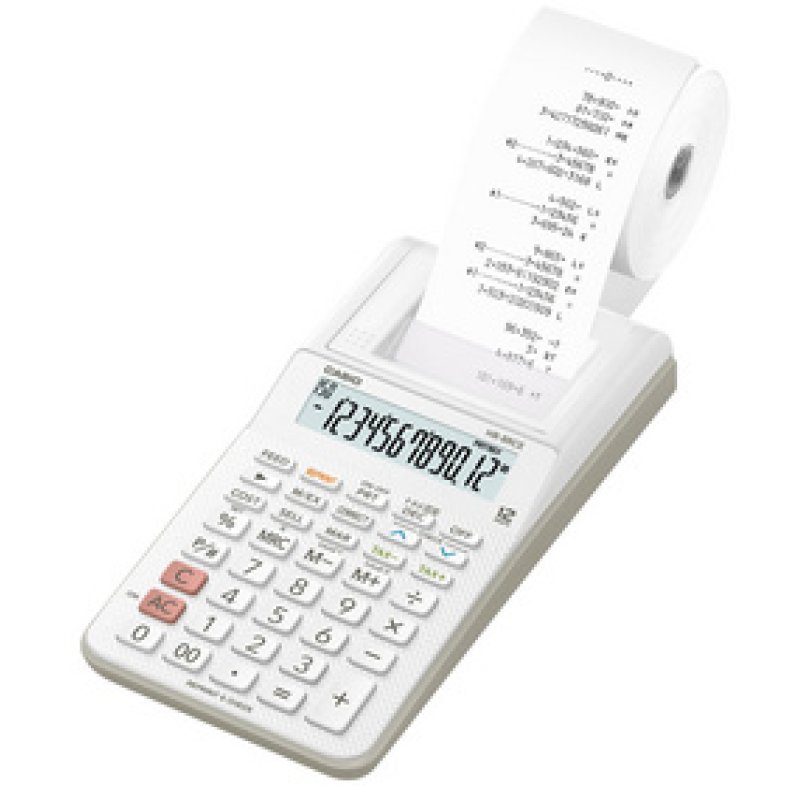 CASIO Calculatrice imprimante modèle HR-8 RCE-WE, blanc